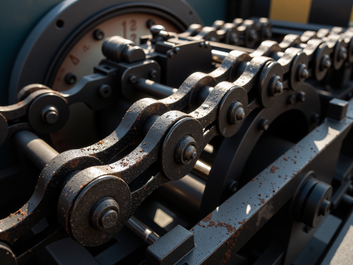 轨道交通车辆及机车配件展示，多个机械设备零件排列整齐，金属质感，工业风格背景